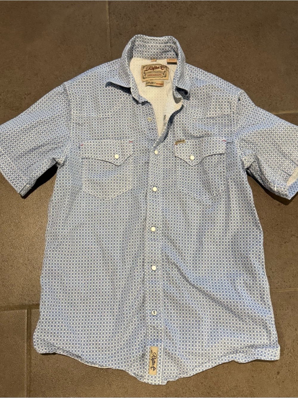 Rafter C Blue Short-Sleeve Western Shirt M